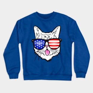 US Patriotic Cat Crewneck Sweatshirt